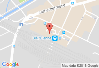 Plan de localisation de AJ Zahnzentrum Bahnhof Biel