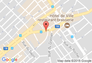 Plan de localisation de de l'Hôtel-de-Ville